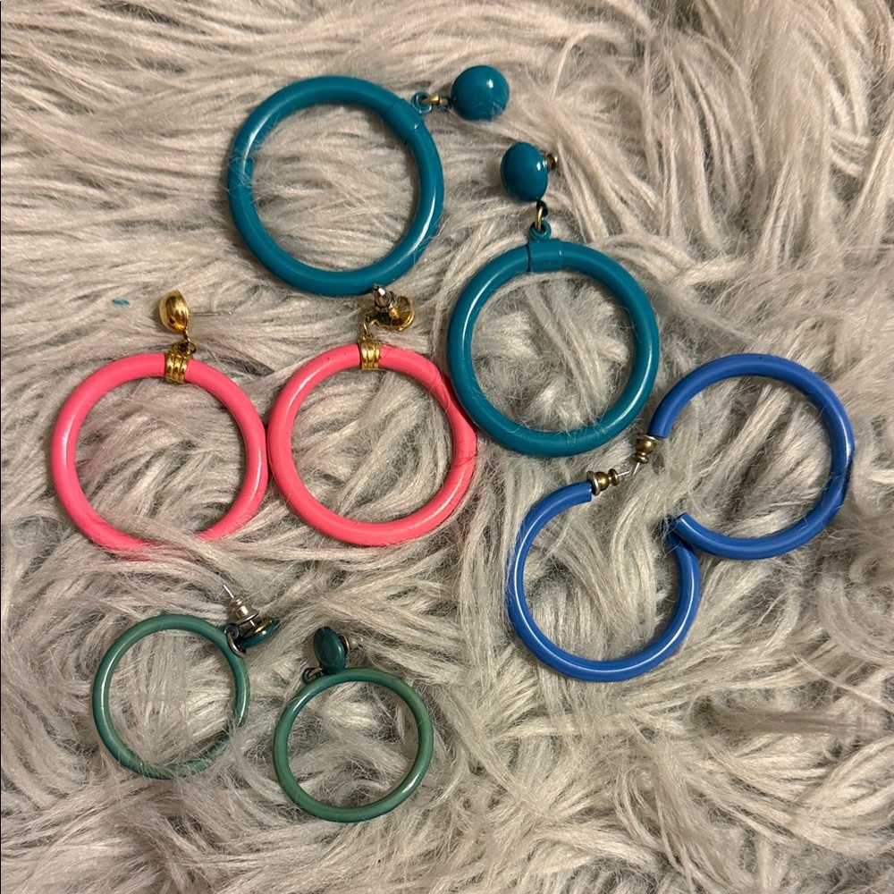 Colorful Costume Hoop Earrings Set